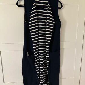 Anthropologie MOTH Navy & White Striped Sweater Vest